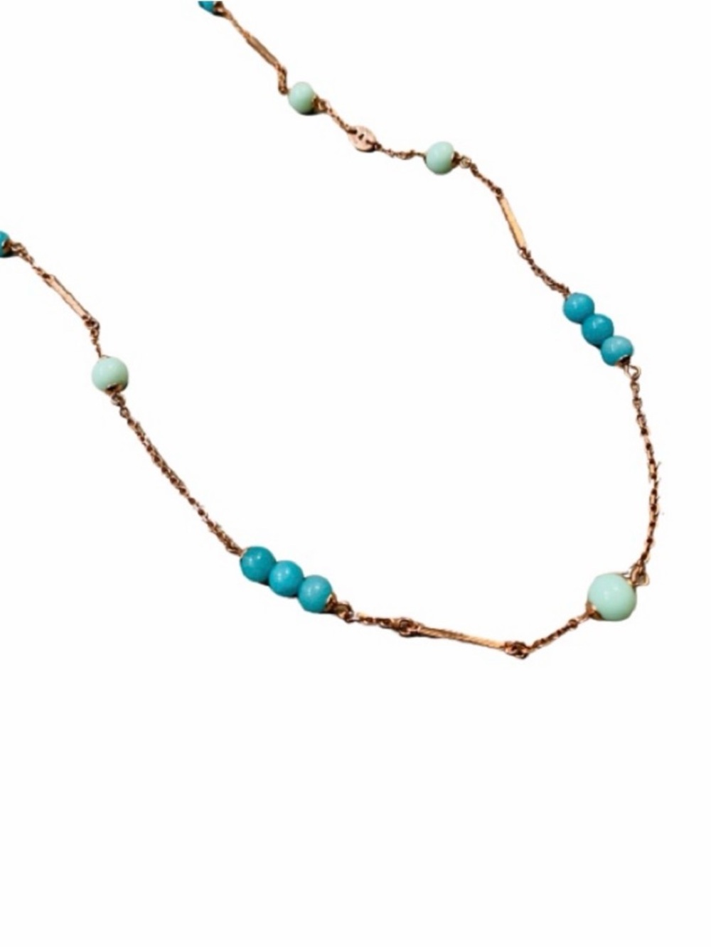 Fossil Rose Gold Beaded Necklace NWOT
